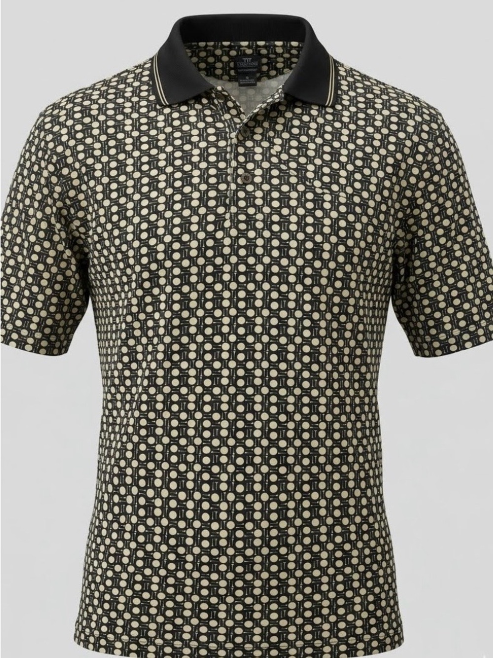 Callaway Women’s Black Golf  shirt with Cream Geometric Dot Print